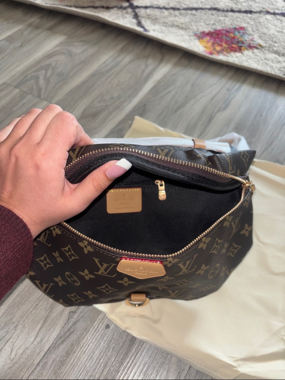 Louis Vuitton Monogram Canvas Fanny Pack Crossbody Bumbag in Brown and Tan - Picture 10 of 15